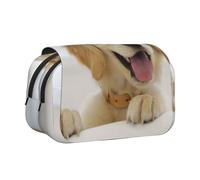 YXDVPALNE Un Golden Retriever Trousse à Crayons Portable à Double Coque avec Fermeture éclair