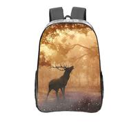 YXDVPALNE Œuvre d'art d'élan,16 pouces Sac à dos décontracté Sac à dos transparent Sac d'école résistant à l'eau