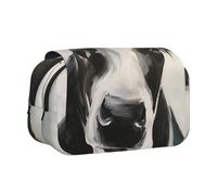 YXDVPALNE Vache Noire et Blanche Trousse à Crayons Portable à Double Coque avec Fermeture éclair