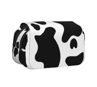YXDVPALNE Vache Noire et Blanche Trousse à Crayons Portable à Double Coque avec Fermeture éclair