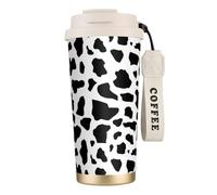 YXDVPALNE Vache (petits caractères),Tasse à café isotherme en acier inoxydable 316 avec cordon, 500 ml, idéale pour les voyages en voiture
