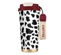 YXDVPALNE Vache (petits caractères),Tasse à café isotherme en acier inoxydable 316 avec cordon, 500 ml, idéale pour les voyages en voiture