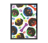YXDVPALNE Visage de teckel joueur,Impressions d'art mural, cadre noir, peinture décorative à suspendre pour la maison, 30 x 40 cm