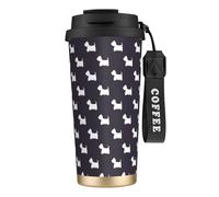 YXDVPALNE West Highland Terrier,Tasse à café isotherme en acier inoxydable 316 avec cordon, 500 ml, idéale pour les voyages en voiture