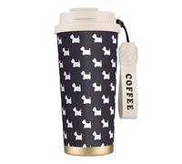 YXDVPALNE West Highland Terrier,Tasse à café isotherme en acier inoxydable 316 avec cordon, 500 ml, idéale pour les voyages en voiture
