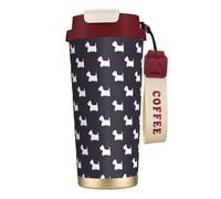 YXDVPALNE West Highland Terrier,Tasse à café isotherme en acier inoxydable 316 avec cordon, 500 ml, idéale pour les voyages en voiture