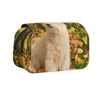 YXDVPALNE Westie Automne West Highland White Terrier Chiens Trousse à Crayons Portable à Double Coque avec Fermeture éclair