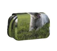YXDVPALNE Westie Lawn West Highland White Terrier Chiens Trousse à Crayons Portable à Double Coque avec Fermeture éclair
