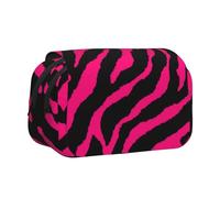 YXDVPALNE Zèbre Tigre Léopard Rose Trousse à Crayons Portable à Double Coque avec Fermeture éclair