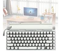 YXFAZPP Clavier de Machine à écrire rétro sans Fil Bluetooth Classique Vintage avec axe Vert et lumière colorée véritable Clavier mécanique avec Touches Punk pour Ordinateur (White)