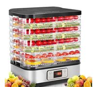 YXFAZPP Déshydrateur d'aliments ménagers, séchoir à Fruits Transparent à 5 Plateaux 360 ° avec Un Timing de 72 Heures, Machine de déshydratation Portable 250W pour Viande séchée