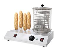 YXFAZPP Machine à Hot-Dog électrique, Machine à Hot-Dog Commerciale 458 W en Acier Inoxydable avec 3/4 tiges de Grille-Pain, température réglable, cuiseur Vapeur Professionnel (4)