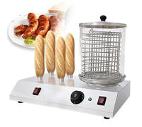 YXFAZPP Machine à Hot-Dog, Machine à Hot-Dog Commerciale 458 W en Acier Inoxydable avec 4 tiges de Grille-Pain, température réglable, cuiseur à Vapeur électrique Professionnel