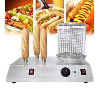 YXFAZPP Machine à Rouleaux à Hot-Dog, Machine Multifonction de Cuisson à saucisses 458 W, Hot-Dog de comptoir, cuisinière à Gril électrique, Rouleaux en Acier Inoxydable (A)