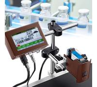 YXFAZPP Machine de codage automatique à jet d'encre pour ligne de production, imprimante d'étiquettes commerciales, codeur de date 12,7 mm/25,4 mm, pour date/lot/code-barres/logo (12,7 mm)