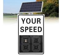 YXFAZPP Panneaux de limitation de Vitesse à LED à énergie Solaire, détecteur de Vitesse Radar en Aluminium antirouille, Panneau d'avertissement de Retour sur Le trafic solaire-50x70cm