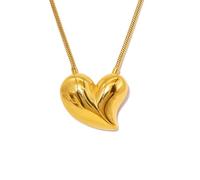 YXHOPELY Collier doré haut de gamme texture de luxe cœur serpent chaîne élégante pendentif cœur unique bijou parfait