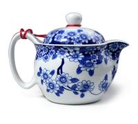 Yxhupot Théière 350 m en porcelaine bleue en acier inoxydable avec infuseur à thé