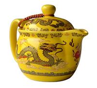Yxhupot Théière de Chine en porcelaine jaune 355 ml avec infuseur de filtration en acier inoxydable (jaune empereur)