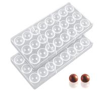 YXHZVON 2 PCS Moule Chocolat Polycarbonate, Moule en Polycarbonate Demi Sphere,Moule à Chocolat Transparent pour les bonbons, les gelées, les chocolats