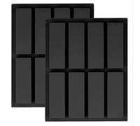 YXHZVON 2 Pièces Moule Silicone Rectangulaire 8 Alvéoles pour Barres de Céréales, Chocolat, Muffin, Brownie, Pain aux Céréales, Savon