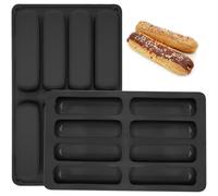YXHZVON 2 Pièces Moules en Silicone pour Barres à Céréales, Moule en Silicone à Biscuits Rectangulaire, 8 Cavités Moules à Chocolat pour Barres à Céréales, Chocolat(Noir)