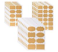 YXHZVON Étiquettes Kraft Autocollant Papier Kraft Auto-Adhésif Autocollants Kraft Vierges DIY Étiquettes pour Bouteilles, Pots Mason et Décoration Cadeau, 18 Feuilles (204pcs)