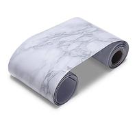 YXHZVON Frise Murale Adhesive,10 x 500 cm Auto-Adhésif Feuille de Marbre, Autocollants pour Cuisine Salle de Bains Salon Carrelage, Papier Peint Bordure Autocollante Revêtement Mural (Gris)
