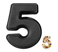 YXHZVON Lot de 5 moules à gâteau en silicone en forme de chiffre 5 de 25,4 cm - Grand moule de cuisson 3D - Antiadhésif - Pour anniversaire et anniversaire de mariage