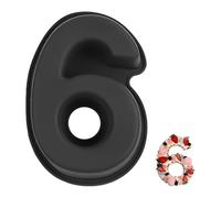 YXHZVON Lot de 6 moules à gâteau en silicone en forme de chiffre 6 de 25,4 cm - Grand moule de cuisson 3D - Antiadhésif - Pour anniversaire et anniversaire de mariage