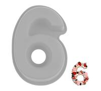 YXHZVON Moule à Gâteau Number 6, Moules Chiffre Cake, Grands Moules à Gâteau 3D en Silicone, Moules à Forme Spécifique Forme de Chiffre Convient pour Anniversaires, Fêtes (Gris)