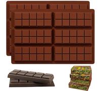 YXHZVON Moules à Chocolat en Silicone, 2 Pièces Moule Tablette Chocolat de 6 Cavités, Moule Cake Factory pour les Bonbons, les Gelées, les Chocolats Carré