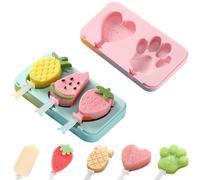 YXHZVON Moules à Glace Silicone Moule à glace Réutilisables sans BPA Mini Moule à Glace DIY en Silicone with Plastic Sticks pour Popsicles, Crèmes Glacées