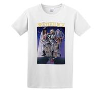 YXIAOJ with Beetlejuice 'Poster' Mens Tshirt Black Round Neck Short Sleeves Size S