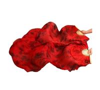 YXINAER 1 Paire d'éventails en Soie dégradé de Couleurs for Danse du Ventre, voiles Teints for Femmes Éventail De Danse du Ventre(Gray,3XL-280x90Real Silk)