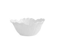 YXINAER Bol à Fruits Moderne Flower Ceramic Bowl Pure White Creative Cabbage Relief Tableware Fruit and Vegetable Salad(6 inch-bowl)