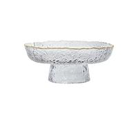 YXINAER Bol à Fruits Moderne Glass Fruit Bowl Dried Tray Decorative Footed Serving Salad for Kitchen Dessert Party(Ice dew M 8 inch)