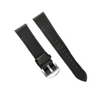 YXINAER Bracelet de montre en cuir PU 20 mm/22 mm for Gear Band 40/44, style vintage, à dégagement rapide, remplacement Bracelet Montre Homme(Black silver,20mm)