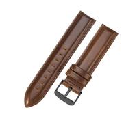 YXINAER Bracelet de montre en similicuir souple et confortable for homme femme, étanche, 14, 16, 18, 20, 22 mm, for accessoires classiques Bracelet Montre Homme(Coffee-Black,18mm)