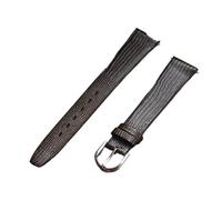 YXINAER Bracelet de montre vintage en cuir PU gaufré, fin et souple, 12 mm, 14, 16, 17, 18, 19, 20, 21 Bracelet Montre Homme((brown) silver buckle,16mm)