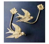YXINAER Crochet de Rideau en Laiton Crochet de Rideau Mural entièrement en cuivre, Boucles Forme d'arc d'orchidée, Supports décoration montés(R Pair)