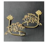 YXINAER Crochet de Rideau en Laiton Crochet de Rideau Mural entièrement en cuivre, Boucles Forme d'arc d'orchidée, Supports décoration montés(G Pair)