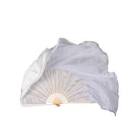 YXINAER Éventail en Voile Fait à la Main for Spectacle de Danse, fête, scène Éventail De Danse du Ventre(31cm 40cm,2pcs Right Hand)