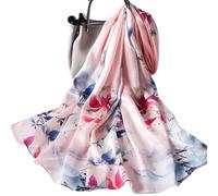 YXINAER Foulard Femme Soie Foulard Long en Soie for Femme, châle Satin de Naturelle, Bandeau Fin for Le Printemps, Foulard véritable(Color 18)