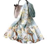 YXINAER Foulard Femme Soie Foulard Long en Soie for Femme, châle Satin de Naturelle, Bandeau Fin for Le Printemps, Foulard véritable(Color 8)