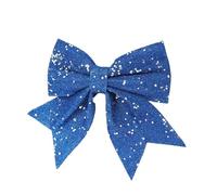 YXINAER Noeud Sapin de Noel Nœuds décoratifs Suspendus, 1/2 pièces, Or et Argent, for Ornements à Paillettes, décoration Suspendue(20x23cm 1PC,Blue)