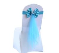YXINAER Rubans pour Chaises de Mariage Lot de 10 nœuds élastiques for chaises, décoration Mariage, Housses Dossier, hôtels, Maisons, élégants et Modernes, Rubans décoratifs(Light Blue)