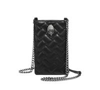 YXINAER Sac à bandoulière for téléphone Sacs femmes Eagle Head Diamond Lattice Mini sac main en cuir PU fourre-tout noir Sac pour Téléphone Portable