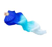 YXINAER Spectacle de Danse du Ventre, éventail en Soie Longue, Accessoires Double Face Éventail De Danse du Ventre(Color 2,Right Hand)