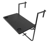 YXINAER Table Balcon Suspendue Table Suspendue for Balcon, Garde-Corps en métal et Fer forgé, Jardin Suspendu, Pliable, Simple, Mini, Suspension Murale(Black)